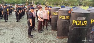 Polres Metro Bekasi Gelar Pasukan Pengamanan Penetap Pemenang Pemilu